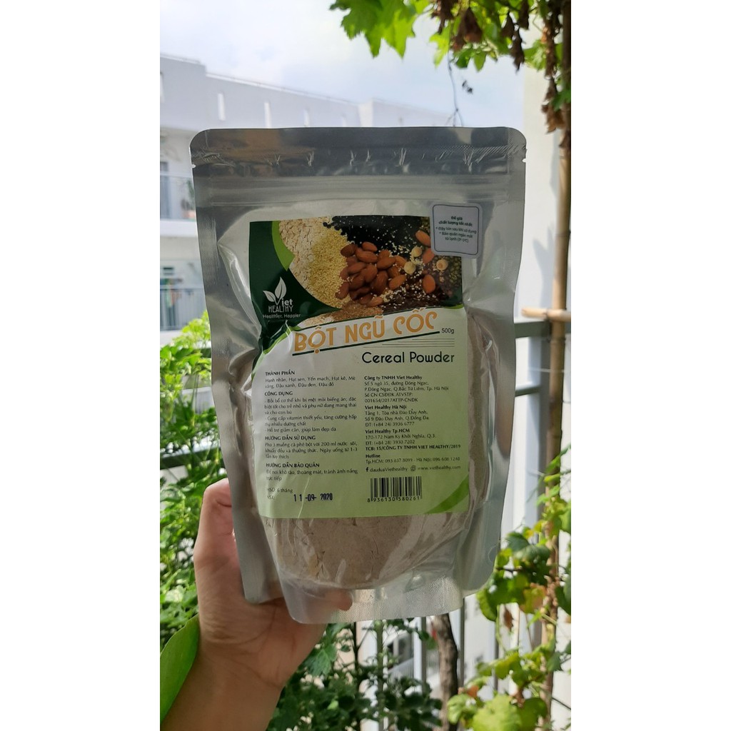 Bột dinh dưỡng Viet Healthy 500gr - Bột ngũ cốc VietHealthy- Thành Phần: Hạnh nhân, Hạt sen, Yến mạch, Hạt kê, Mè vàng..