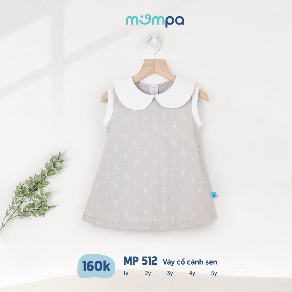 Váy bé gái Mompa 2 dây bèo 1-5 tuổi chất liệu cotton thoáng mát hè