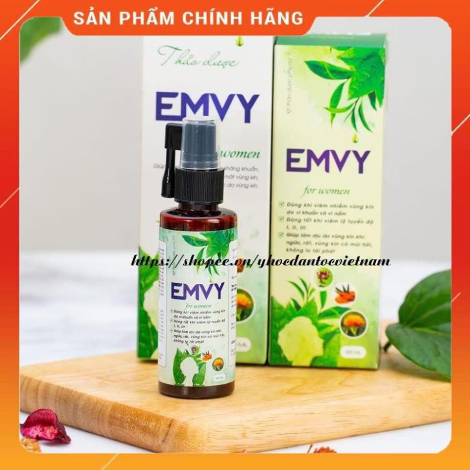 Phụ Khoa Emvy thuốc xịt 65ml - hỗ trợ và điều trị viêm lộ tuyến I II III, nấm ngứa âm đạo