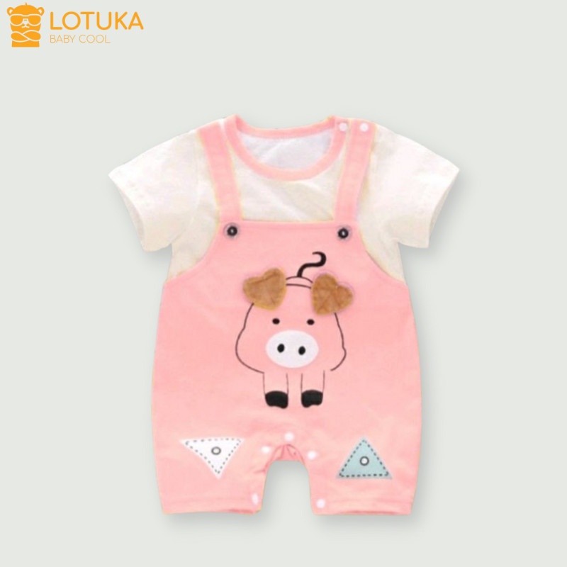 Bộ Body Đùi Cộc Tay Lotuka Cho Bé Trai Bé Gái Dễ Thương Vải Cotton Mềm Mịn, quần áo liền thân sơ sinh từ 3-12kg