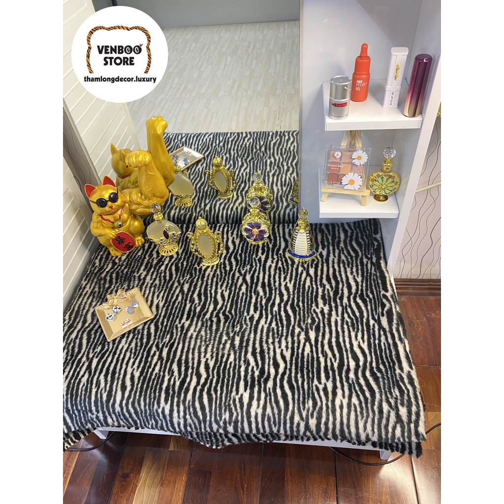 Thảm trải bàn trang điểm | Thảm trải sàn chụp ảnh nails mỹ phẩm | Thảm decor phòng ngủ | Ngựa vằn LM