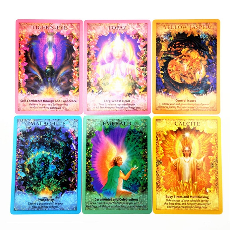 Bộ bài tarot 44 lá bằng pha lê in chữ tiếng anh