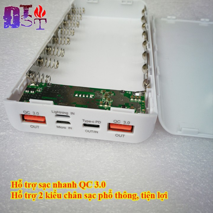 ✅ [RẺ NHẤT VIỆT NAM] Box sạc dự phòng 8 Cell hỗ trợ sạc nhanh QC3.0 Cao cấp