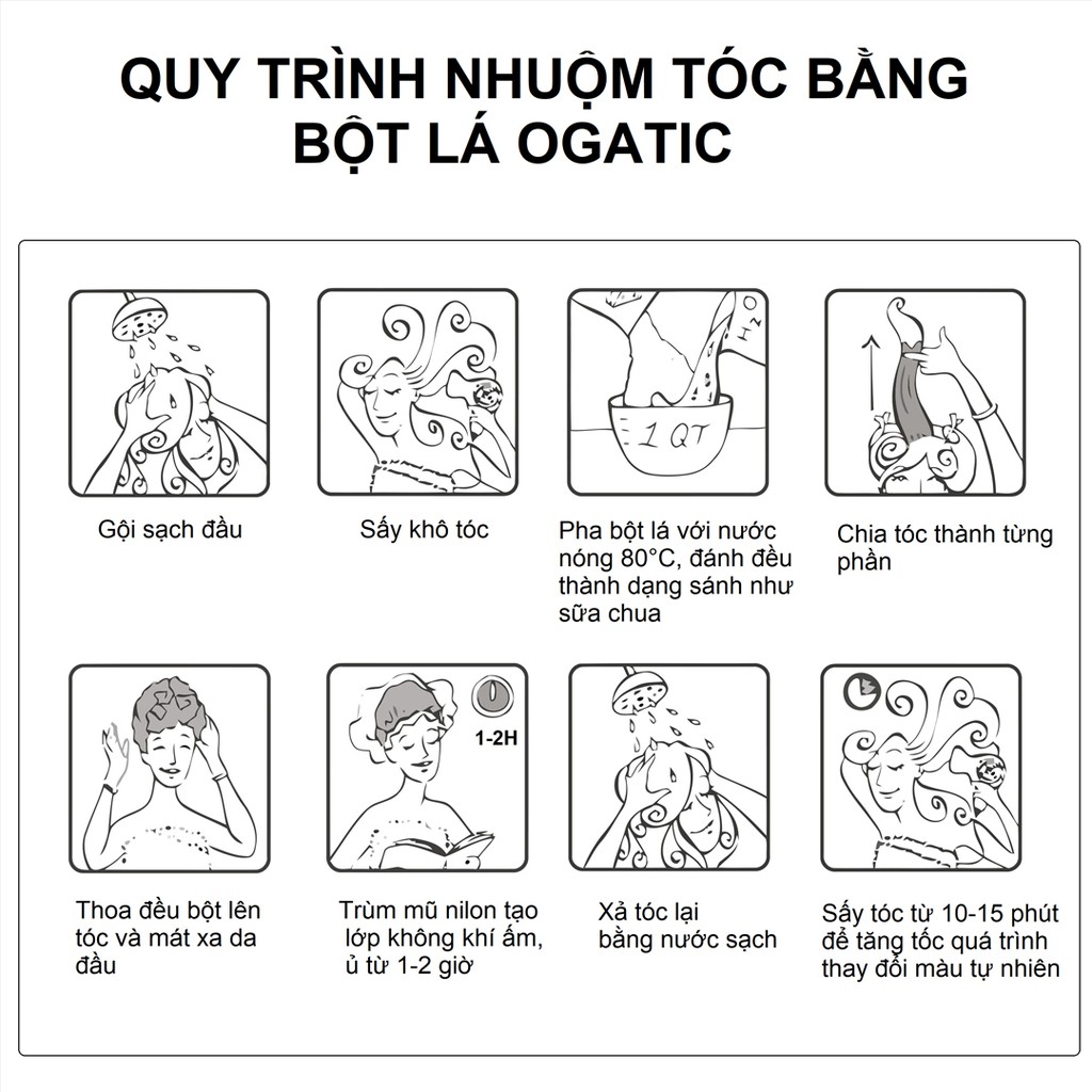 Bột Lá Nhuộm Tóc OGATIC - Nhuộm phủ bạc tóc OGATIC - Hàng Chính Hãng - Từ thảo dược Lá móng - Lá chàm (Hộp 50g) | BigBuy360 - bigbuy360.vn