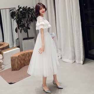 Váy prom trắng #adl0021