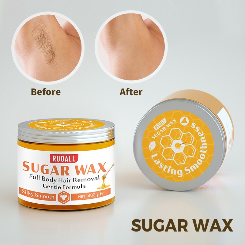 RUOALL Wax Lông An Toàn 400g Kèm 10 tờ giấy và 2 que wax