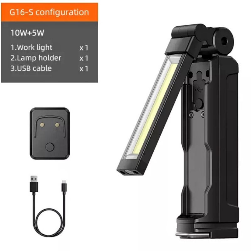 Đèn pin led COB - đèn chiếu sáng sửa chữa cho thợ máy, kỹ thuật, đế nam châm / SuperFire G16S