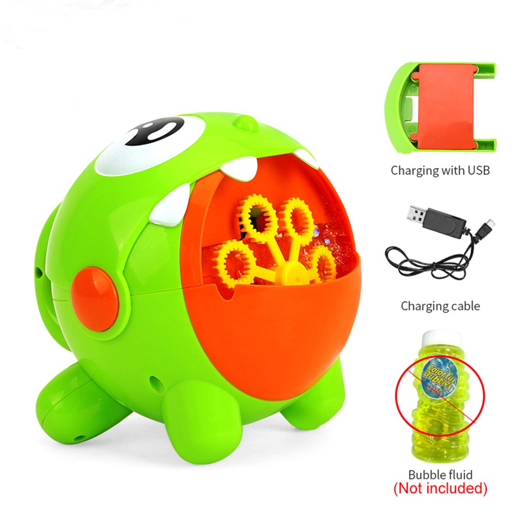 USB Charging,  Automatic  Cute Dragon Electric Bubble Machine Outdoor Toys for Children Kid Automatic Bubble Machine Blower Shower Bubble Machine Blower Maker Bath Toys(not include Soap water）