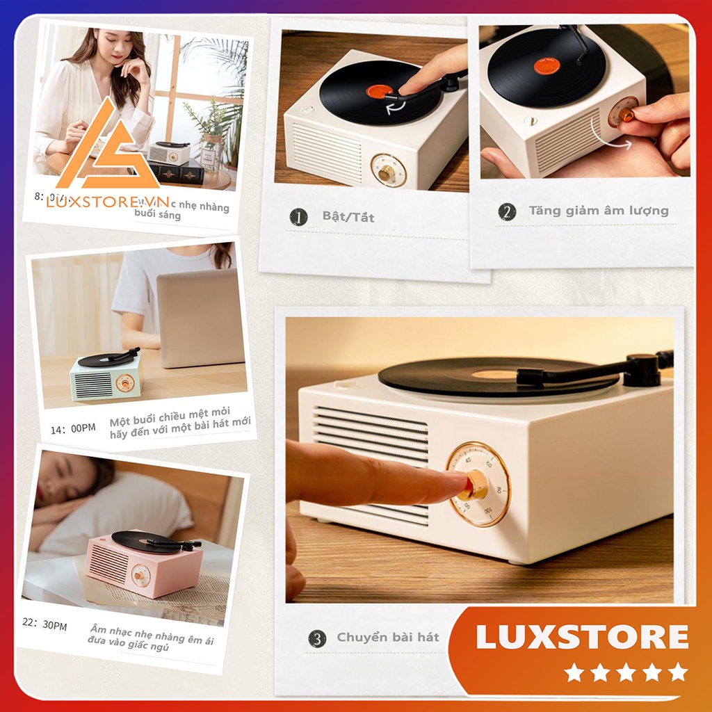 LOA BLUETOOTH MINI DECOR ĐĨA THAN VINYL CỔ ĐIỂN X10 ÂM THANH SIÊU TRẦM SANG TRỌNG – LUXSTORE