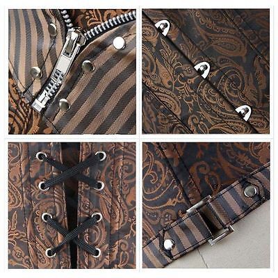 Áo corset cúp ngực sọc nâu