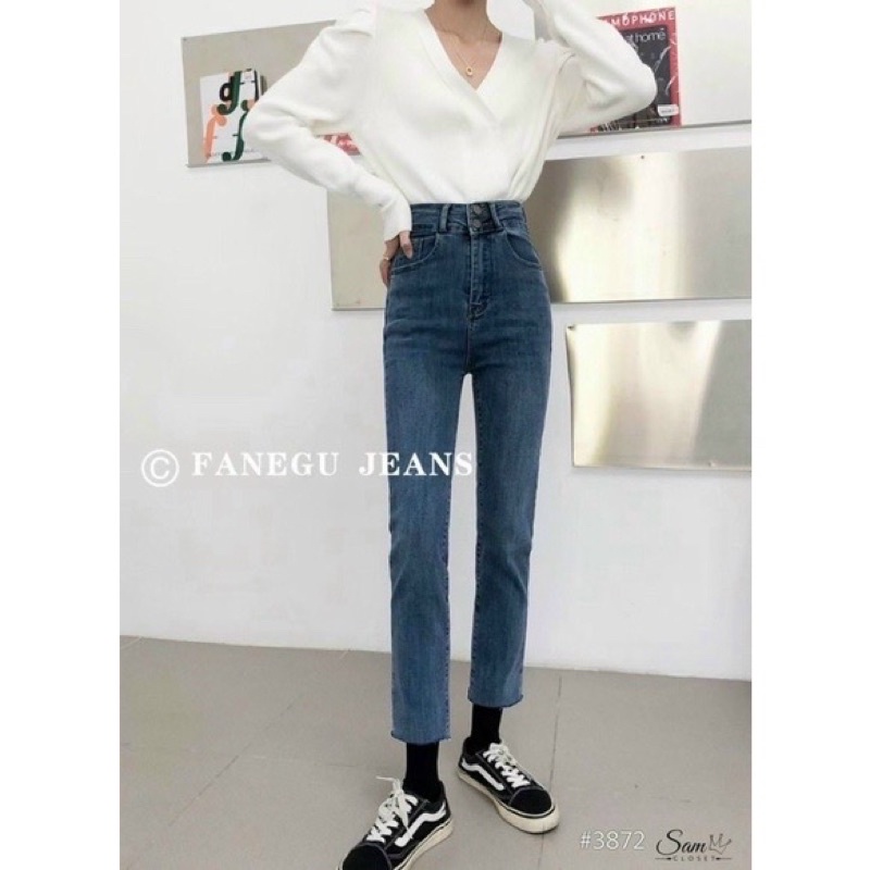 quần jeans ống đứng 2 cúc-mã 3872
