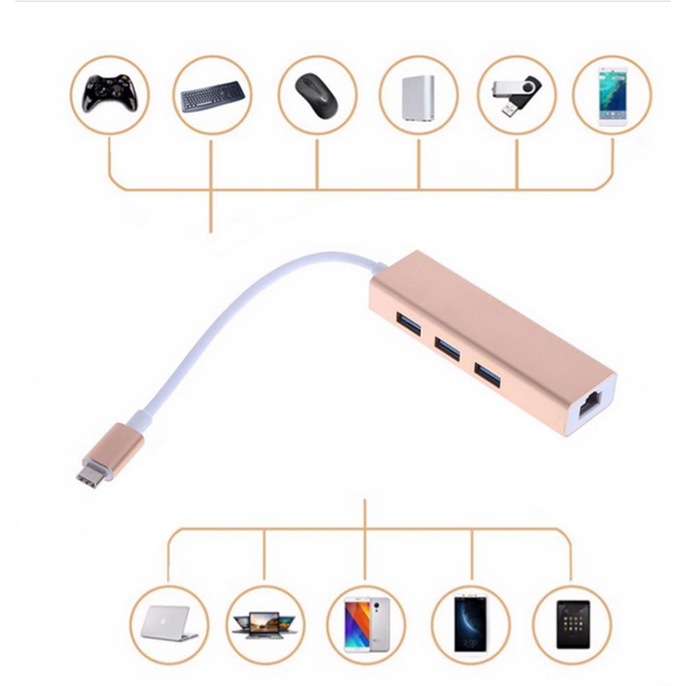 Thiết bị ngoại vi máy tính vỏ hợp kim thẻ LAN gigabit tốc độ cao cổng USB Type C đến RJ45 3 | BigBuy360 - bigbuy360.vn