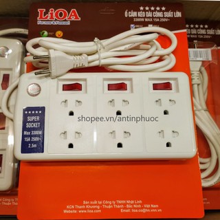 Ổ cắm điện Lioa công suất cao 3300w 220v/16A  - Ổ cắm điện  công suất cao có màn che, chống quá tải , cháy nổ