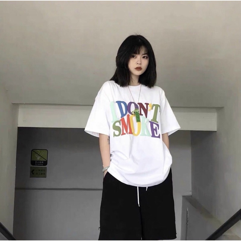 Áo Thun IDONT SMOKE Form Rộng Tay Lỡ, Áo Phông Unisex Win Clothing