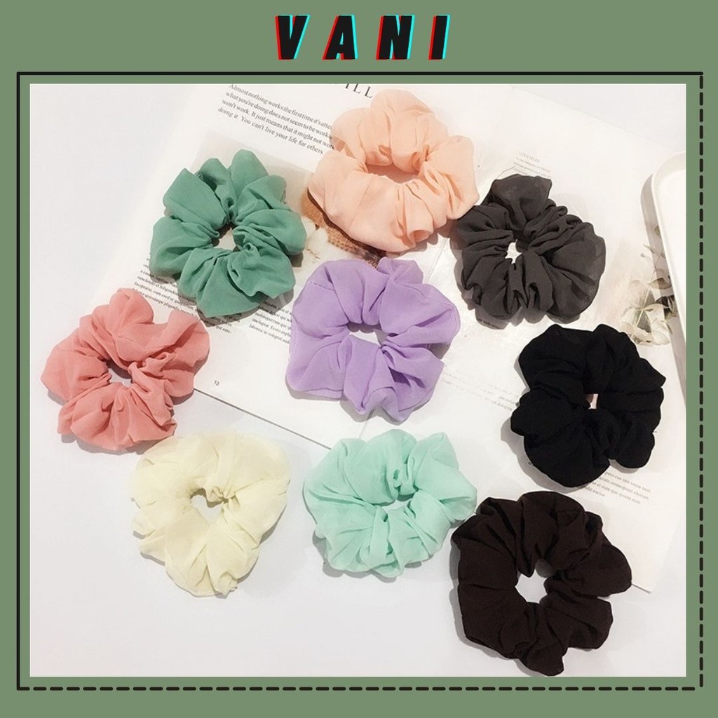 DÂY CỘT TÓC VẢI SCRUNCHIES CÁT HÀN MỎNG, LỤA MỎNG - CHẤT CHIFFON ( BẢNG 2)