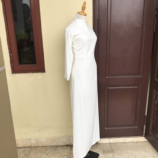 Áo Dài Trắng Trơn Có Lót