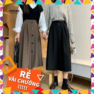 Dinhlinh7814 Chân váy công sở dáng dài 5 cúc