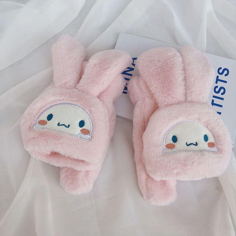 Găng Tay Hở Ngón WMES15H Hình Chú Chó Hoạt Hình Đáng Yêu Giữ Ấm Mùa Thu