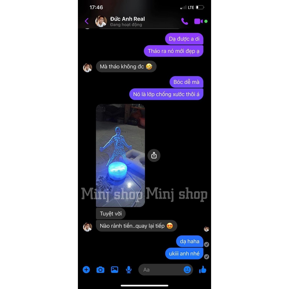 Đèn Ngủ 3D Ronaldo | 16 Màu + Remote | Đèn 3D Led CR7 | Bóng Đá | MinJ Shop