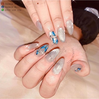 [Mã NHUQAD giảm 10% đơn 100k][ NAIL BOX ] Nailbox móng úp thiết kế sẵn mắt mèo kim cương bướm