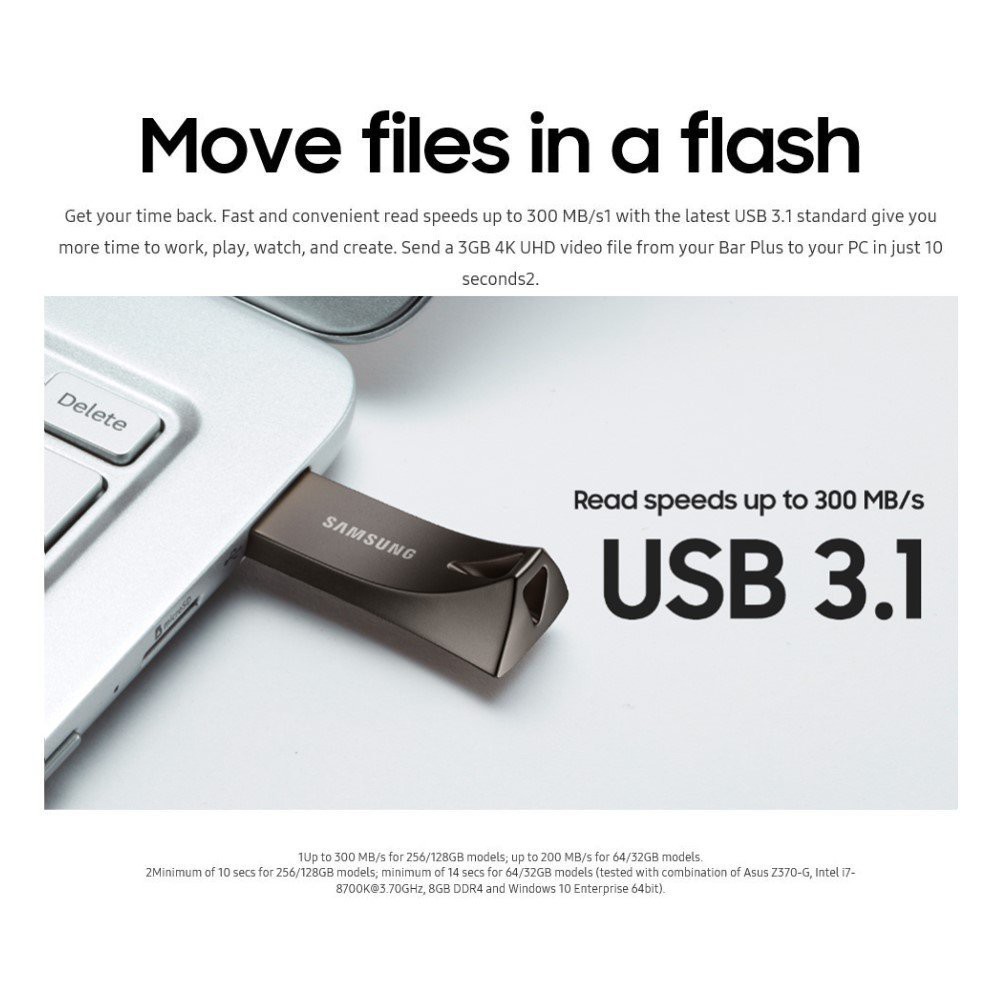 USB 3.1 Samsung Bar Plus 256gb 300mb/s chất lượng cao