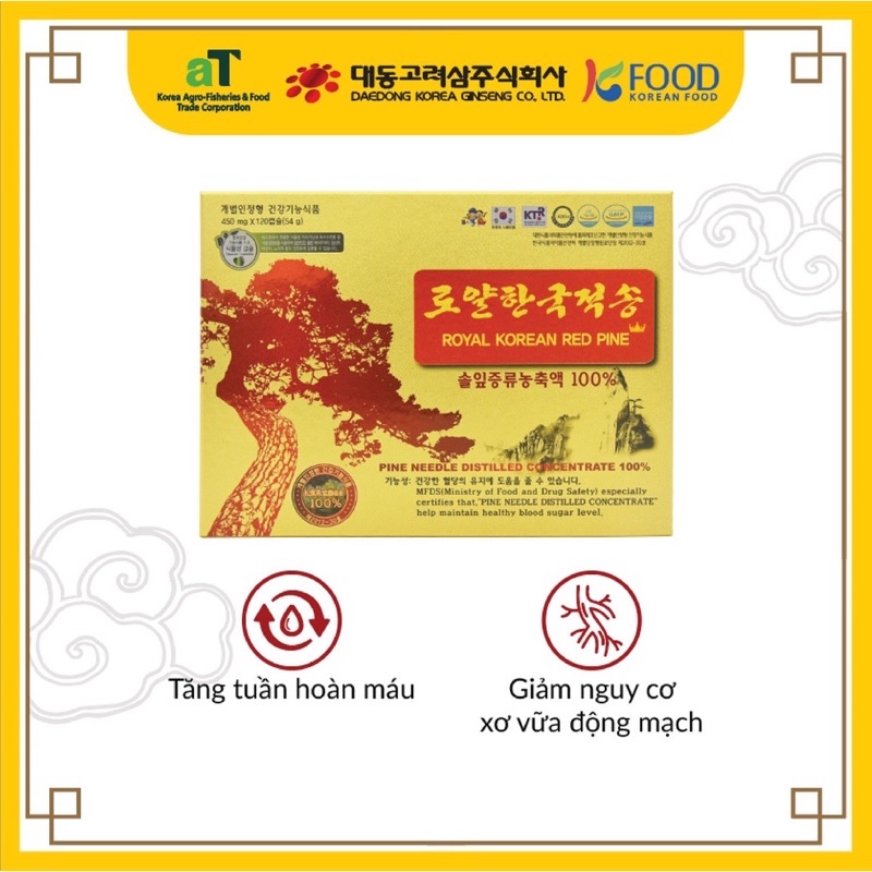 Tinh Dầu Thông Đỏ Chính Phủ Hàn Quốc Royal Red Pine 120 Viên  ❤️💫