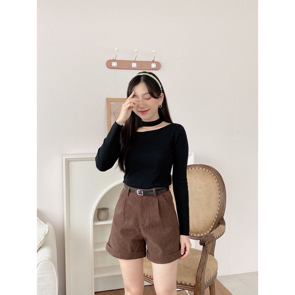 ÁO LEN CỔ KHOÉT VẦNG TRĂNG | BigBuy360 - bigbuy360.vn