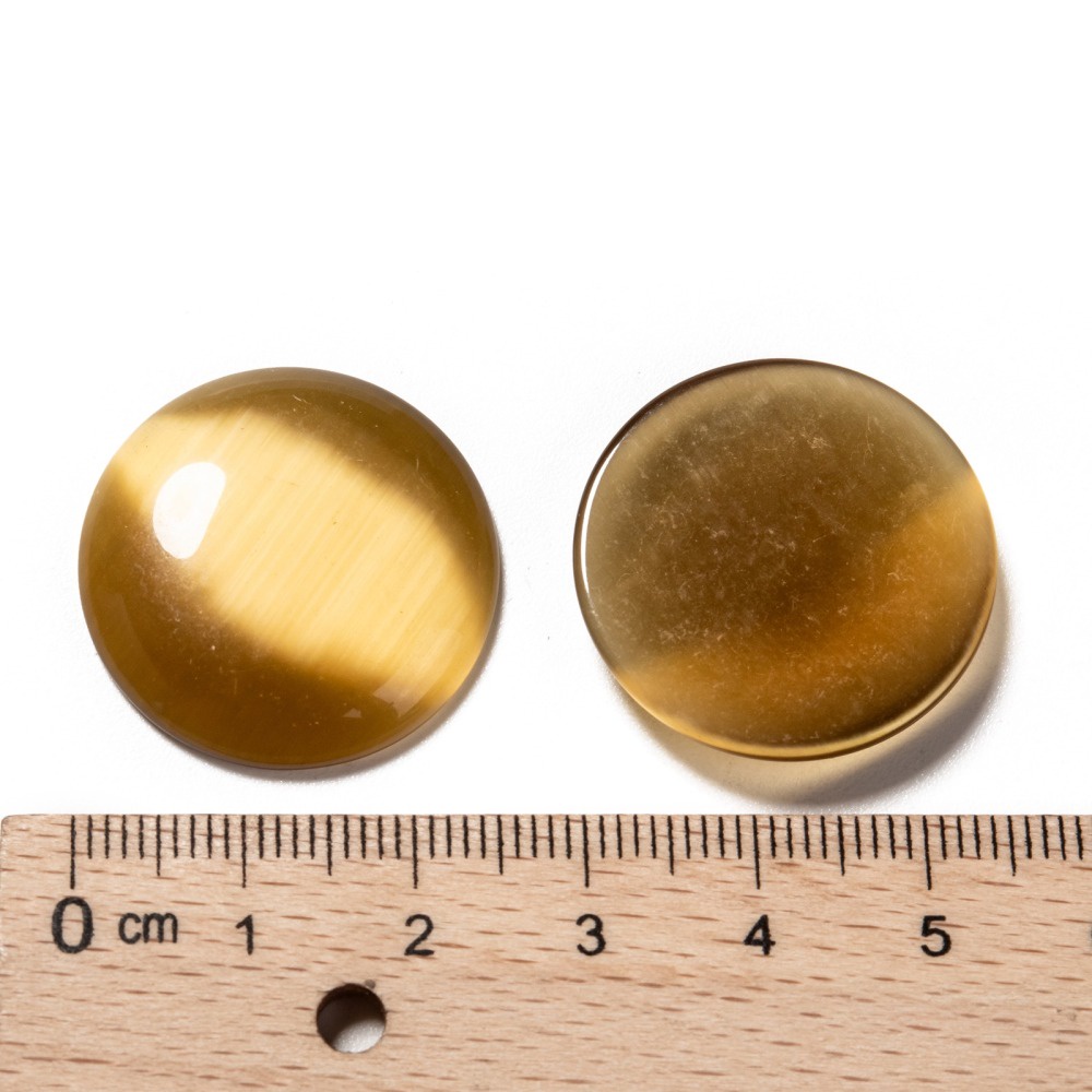 Bộ 5 Đá Cabochon Mắt Mèo Nửa Vòm Tròn / Mái Vòm 25mm Đường Kính 5mm Dày