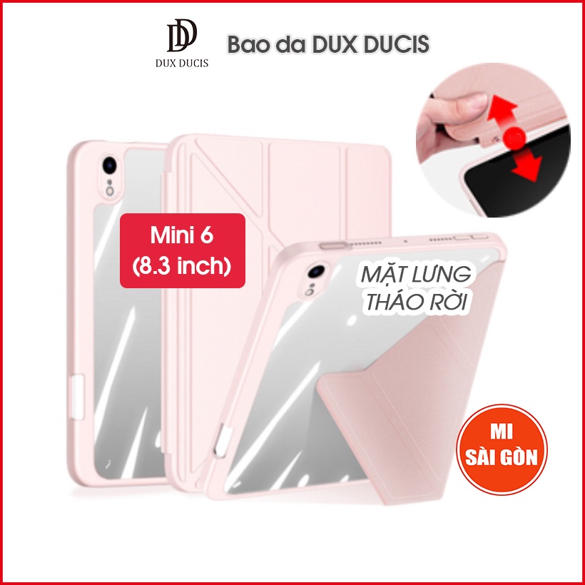 [Hỏa Tốc HCM] Bao da DUX DUCIS iPad Mini 6 (8.3 inch) (2021) (MAGI SERIES) Mặt lưng trong, Có Khay Đựng Bút - Hồng