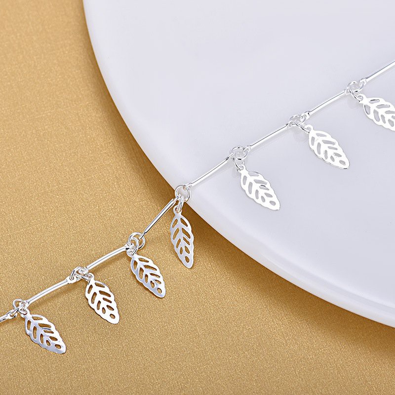 Lắc chân xi mạ bạc trắng sáng nhiều mẫu đơn giản phụ kiện trang sức style hàn quốc