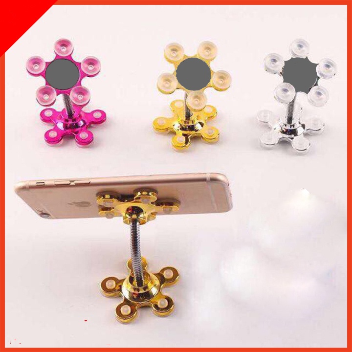 Giá Đỡ Điện Thoại Hút Chân Không Xoay 360 Độ Siêu Chắc Chắn - Thiết Kế Mẫu Hình Hoa Mai Sang Trọng ( Màu Ngẫu Nhiên )