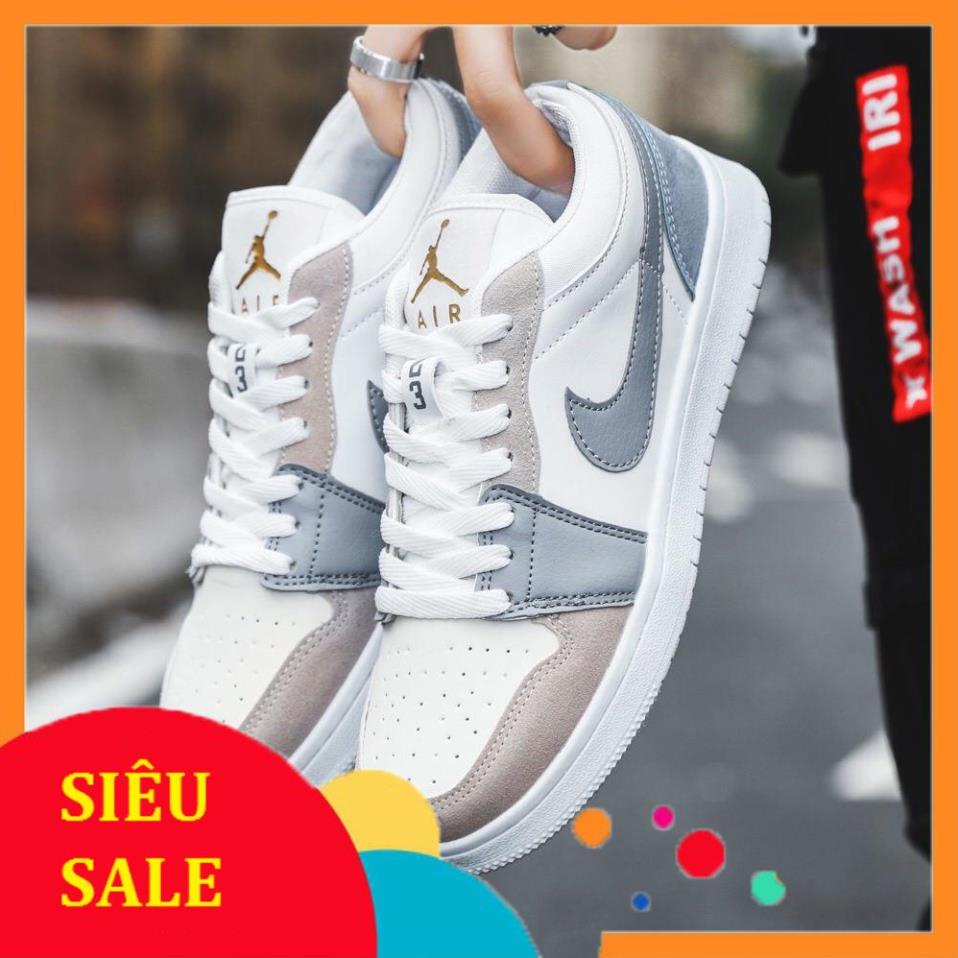 Giày JD1 low thể thao JORDAN 1 PARIS màu xám xanh cổ thấp snaeker Hot trend nam nữ