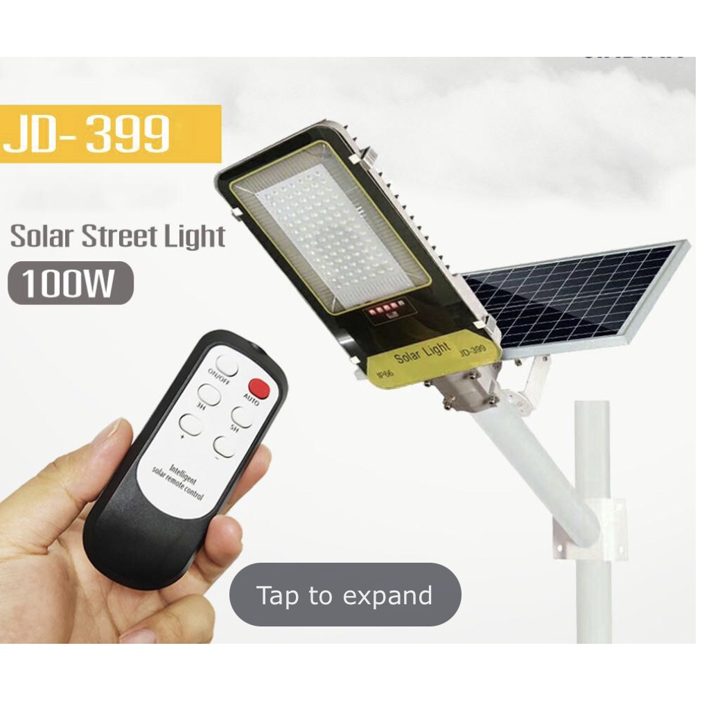 Đèn đường năng lượng mặt trời chính hãng JINDIAN JD399-Hàn Quốc, độ bền cao, mẫu mã sang trọng, đẹp mắt
