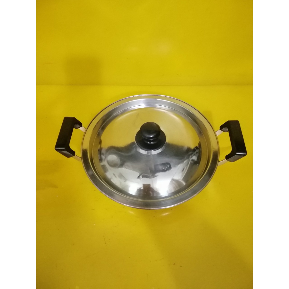 Nồi lẩu (chảo) inox nội địa Nhật, size 24cm, cao 6cm (mã 547), Dùng được bếp từ