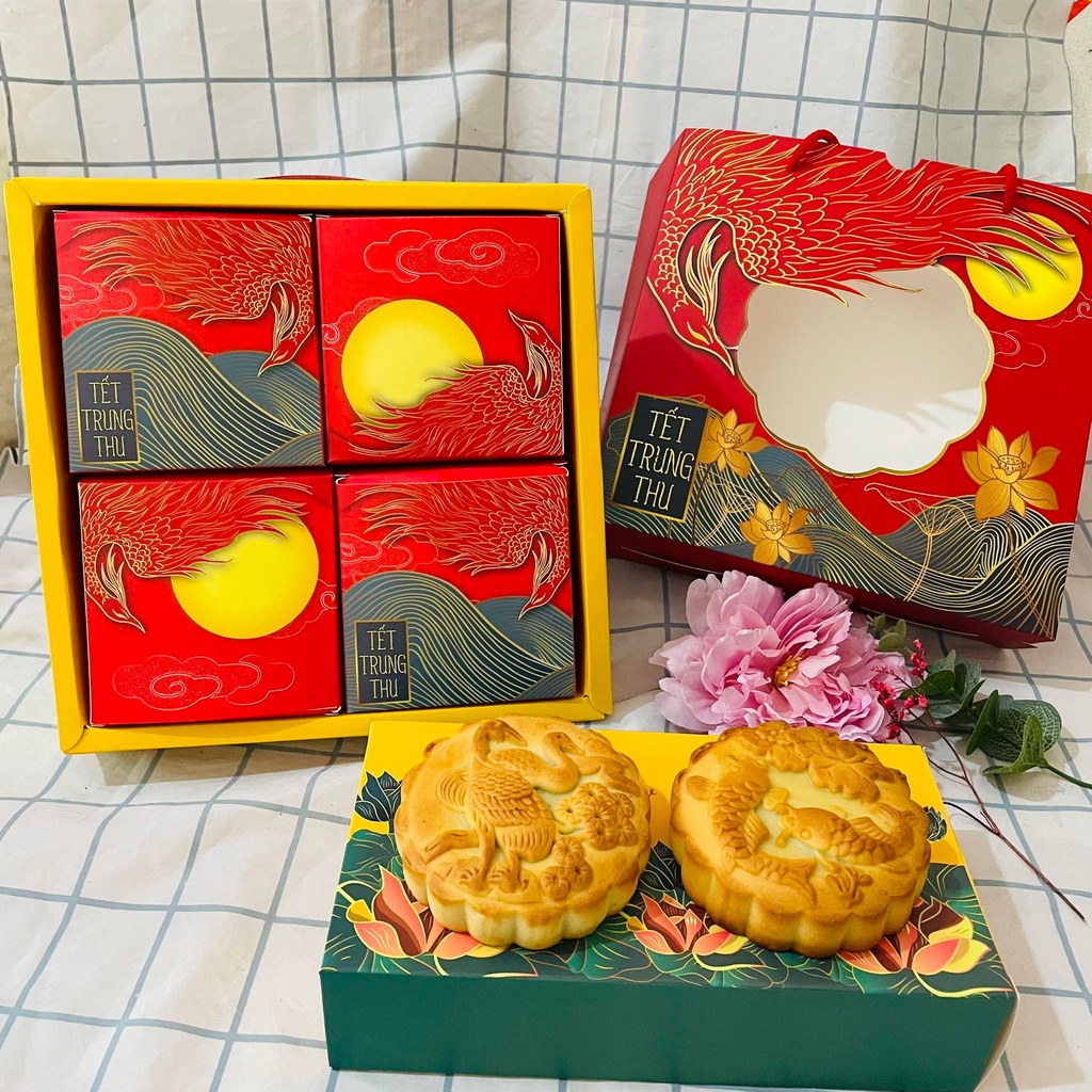 Sỉ 10 Hộp Bánh Trung Thu 4 Chiếc Quà Biếu Tặng