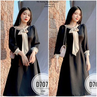 60-90kg bigsize đầm đen cột nơ d707