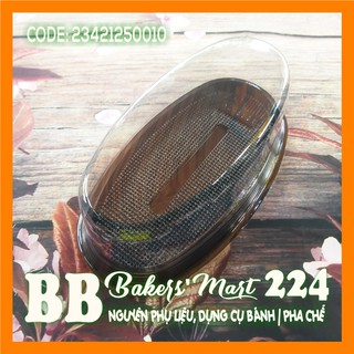 💥 RẺ VÔ ĐỊCH 💥 Hộp nhựa đựng bánh hình OVAL đế ĐEN - Lốc 10 cái