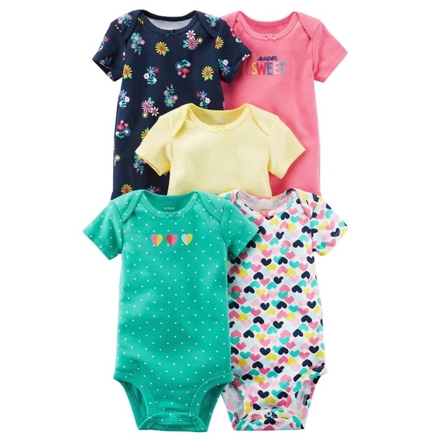 (Chọn mẫu size 9M) Bodysuit Carter, Bodychip cộc tay cho bé gái, bé sơ sinh