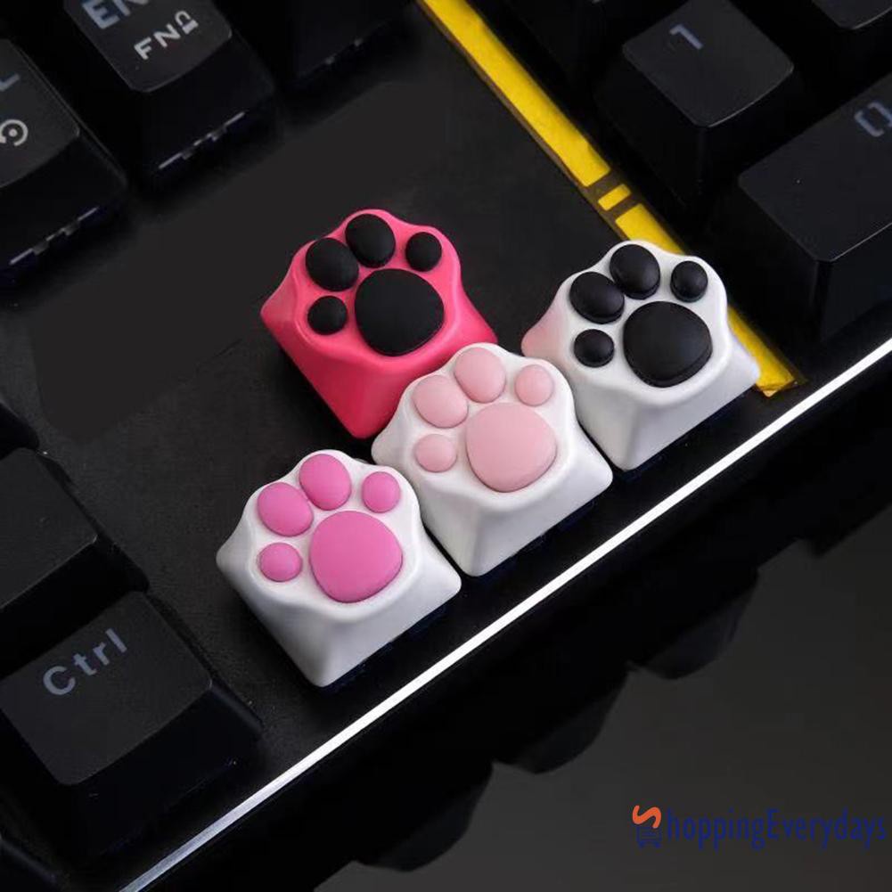 【sv】 3D Silicone Cat Paw Pad Aluminum Alloy Base Keycap for Mechanical Keyboards