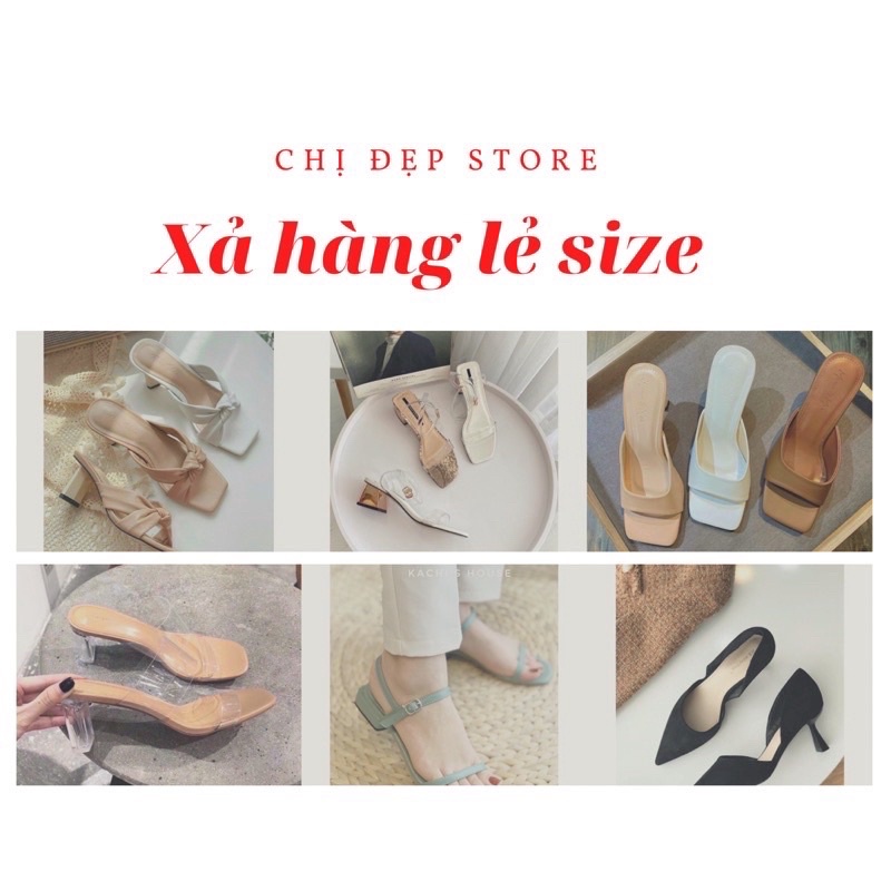 Dép bánh mì quai ngang VIỀN MÀU, giày cao gót lẻ size, dép lẻ size giao ngẫu nhiên