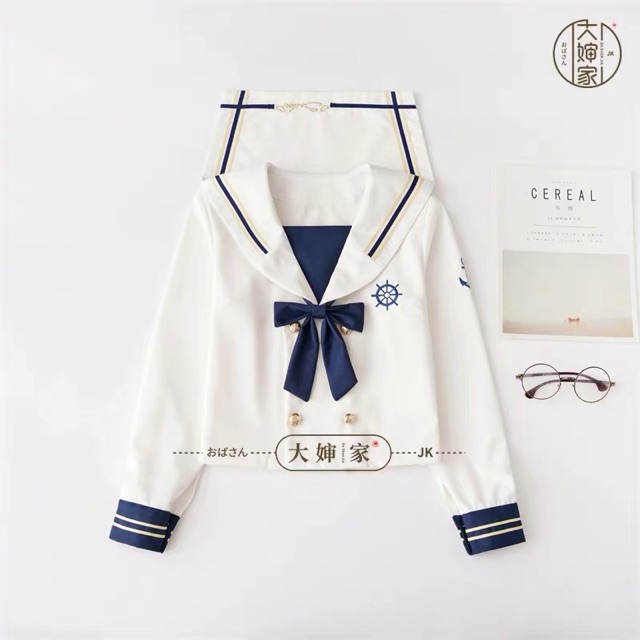 YAS0306-Set áo váy thủy thủ đồng phục học sinh Nhật Bản