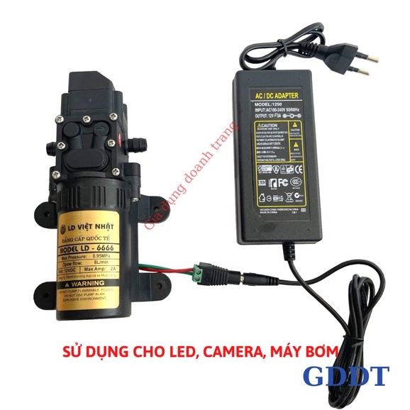 Nguồn adapter 12V - 5A sử dụng cho led, camera, máy bơm loại tốt (Tặng Kèm Giắc DC)