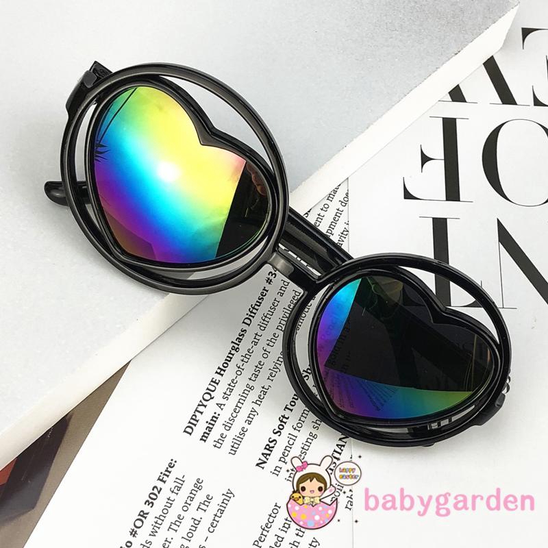 Kính râm gọng hình trái tim phản quang cho bé từ 0 - 8 tuổi