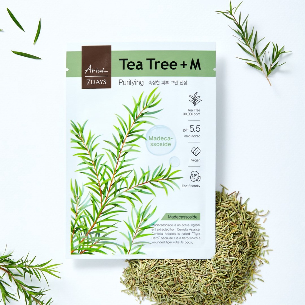 [HSD T2/2024] Mặt nạ ARIUL 7 DAYS MASK Tràm trà TEA TREE + M (Madecassoside) 23ml