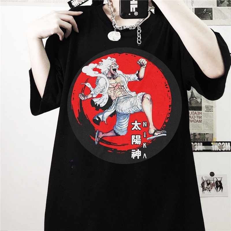 HOT 💥  Áo thun One Piece: Luffy Nika Gear 5 Unisex Trùm Cuối Manga Anime phom rộng unísex
