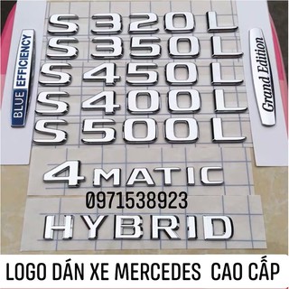 chữ dán đuôi xe mercedes-benz S450 S560 S680 S320L S350L S400L S500L dán thân xe hàng xịn cao cấp