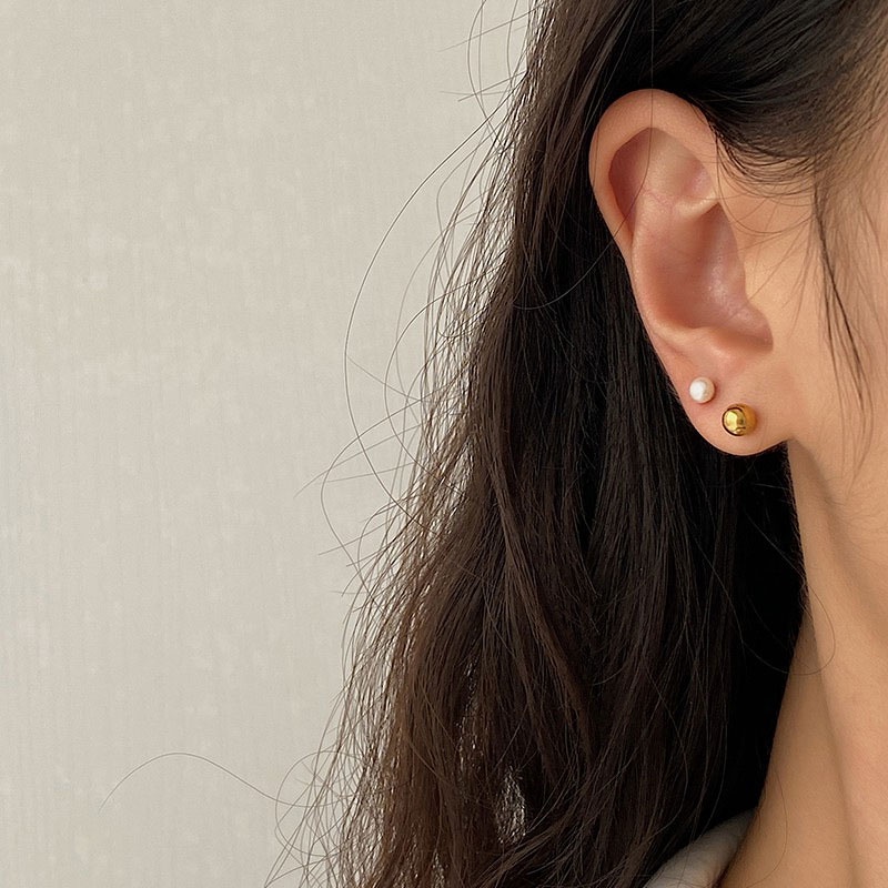 Khuyên tai mạ bạc 925 đính hạt nhỏ đơn giản thời trang xinh xắn cho nữ phụ kiện trang sức khuyên tai bạc nữ bông tai nữ hàn quốc phụ kiện thời trang