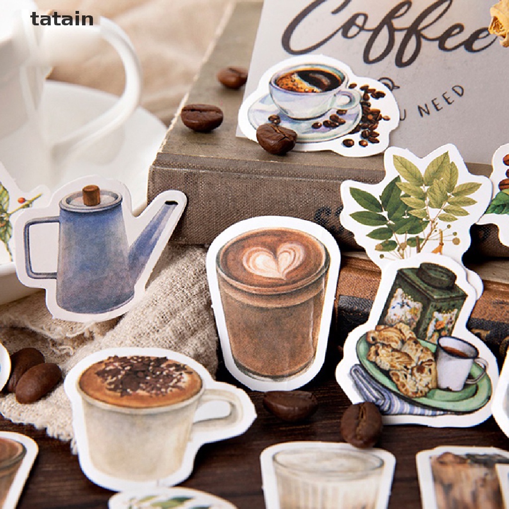 [TAT] 46Pcs Decorative Stickers Scrapbooking Label Diary Stationery Album Stickers CVX