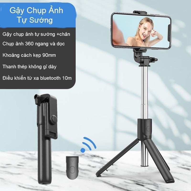 gậy chụp hình tripod 3 chân livestream xoay 360 độ R1 có remote | BigBuy360 - bigbuy360.vn