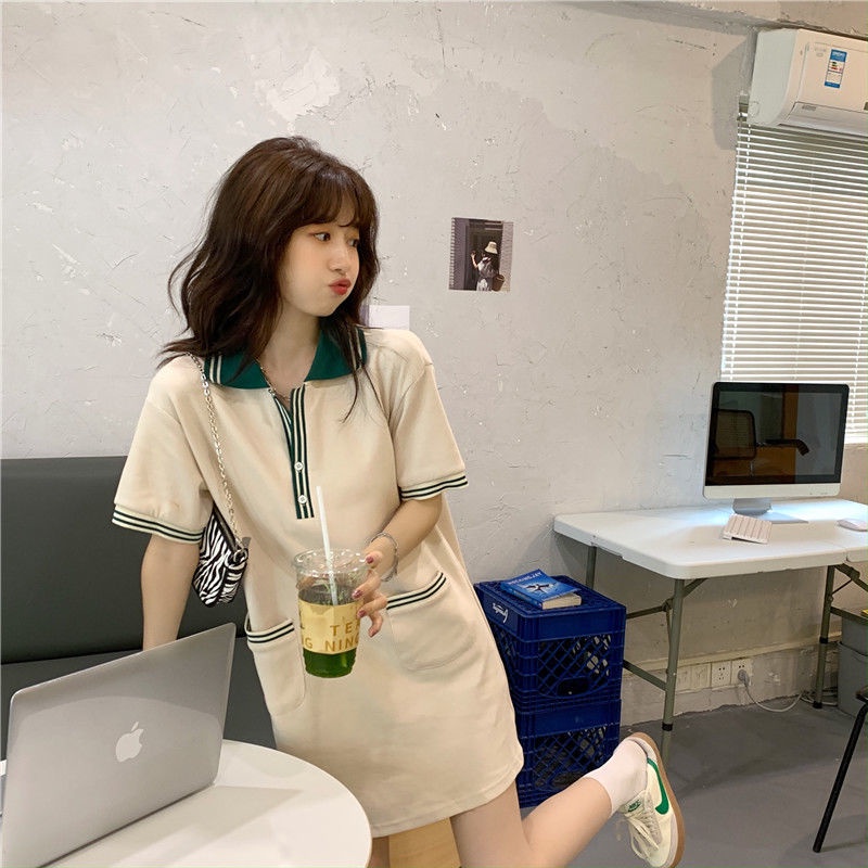 Đầm IELGY thun POLO mỏng dài vừa thời trang mùa hè 2022 cho nữ
